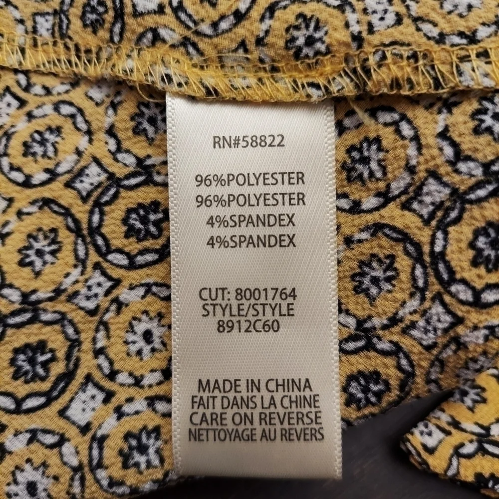 MAX STUDIO Ruffled Hi/Lo Yellow Floral Crepe Wrap Dress - Picture 14 of 15